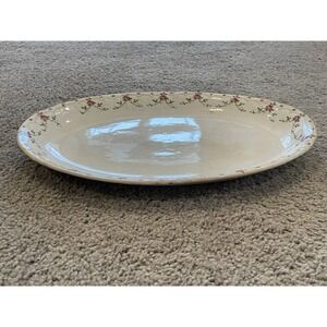 Vintage Oval Serving Platter‎ with a Floral Pattern By United States Pottery Co.